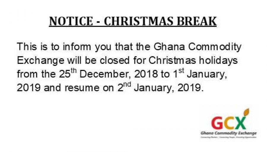 NOTICE - CHRISTMAS BREAK image